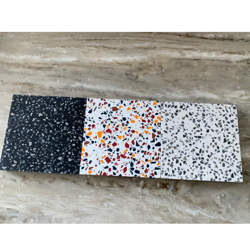 Corian 3660 * 760 * 12mm مواد البناء لوح كبير ذو سطح صلب رخام Terrazzo
